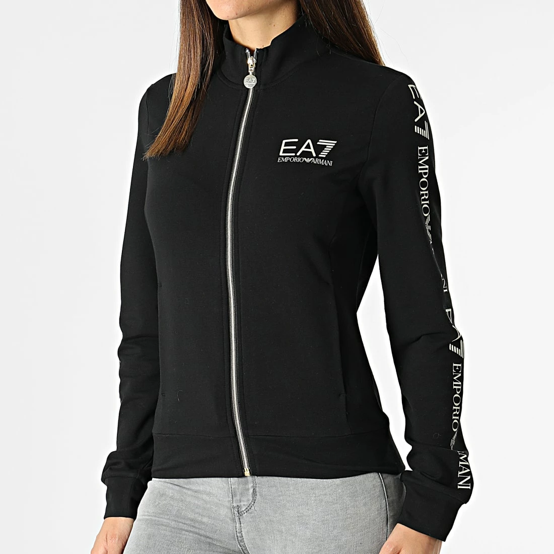 Meilleure vente 😍 Veste Zippée Femme 3LTM08-TJCQZ Noir Doré de EA7 Emporio Armani 👏 – Image 3