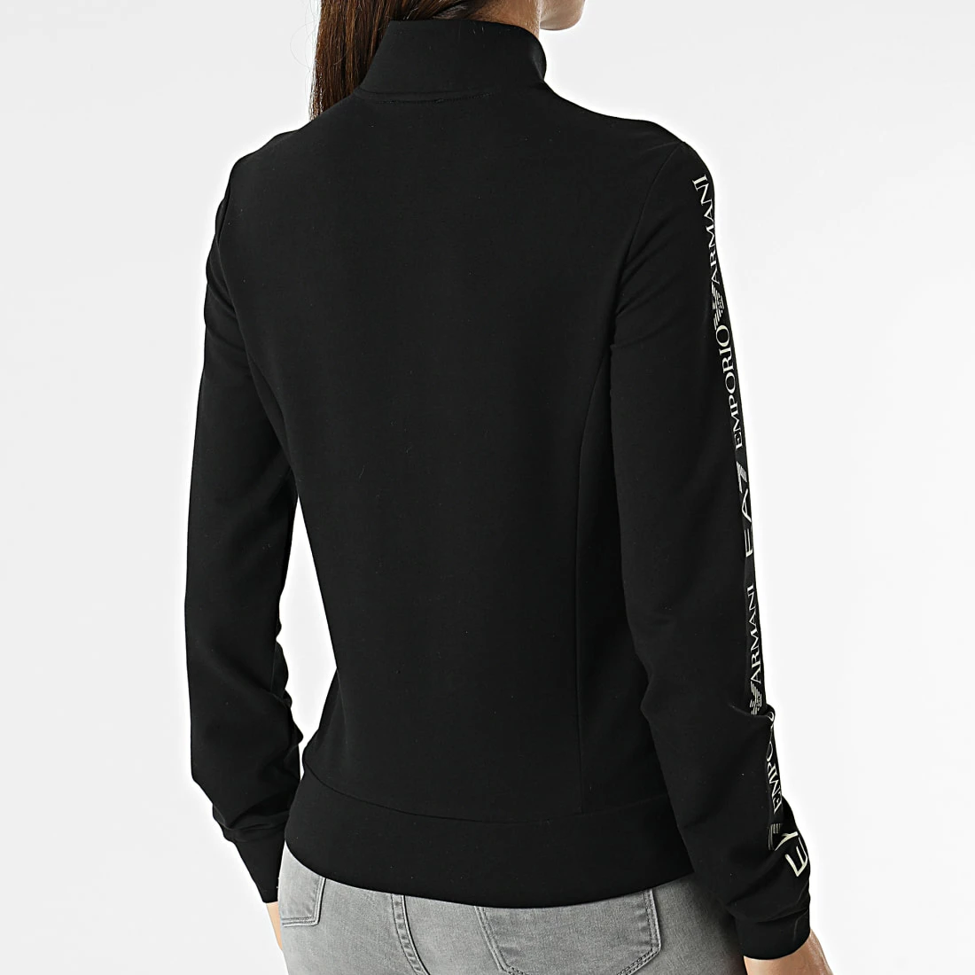 Meilleure vente 😍 Veste Zippée Femme 3LTM08-TJCQZ Noir Doré de EA7 Emporio Armani 👏 – Image 4
