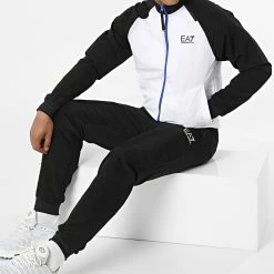 Sortie 👏 Ensemble Veste Zippée Et Pantalon Jogging 3LPV01-PN1TZ Noir Blanc de EA7 Emporio Armani ⌛