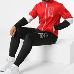 Budget 😀 Ensemble De Survetement 3LPV76-PJCNZ Rouge Noir de EA7 Emporio Armani 👍