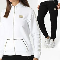 Grosses soldes ✔️ Ensemble De Survetement Femme 3LTV64-TJ2PZ Noir Blanc Doré de EA7 Emporio Armani 👍