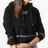 De gros 💯 Sweat Capuche Crop Femme 3LTM09-TJCQZ Noir Doré de EA7 Emporio Armani ❤️