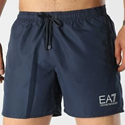 Offres 🎁 Short De Bain 902000-CC721 Bleu Marine Argenté de EA7 Emporio Armani ✔️