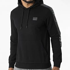 Budget 🧨 Sweat Capuche A Bandes 6LPM44-PJ05Z Noir Réfléchissant Iridescent de EA7 Emporio Armani ⌛