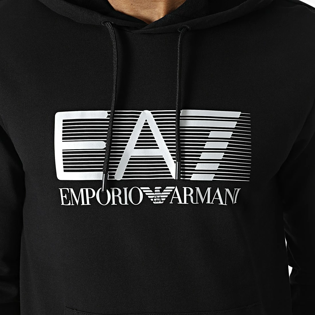 Grosses soldes 🧨 Sweat Capuche 6LPM62-PJ05Z Noir Argenté de EA7 Emporio Armani ✨ – Image 2