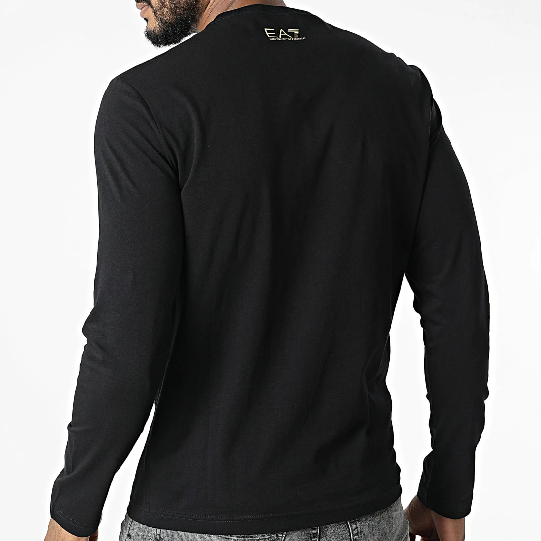 Meilleure affaire 🎁 Tee 👚 Shirt Manches Longues 6LPT25-PJ7CZ Noir Doré de EA7 Emporio Armani 💯 – Image 4
