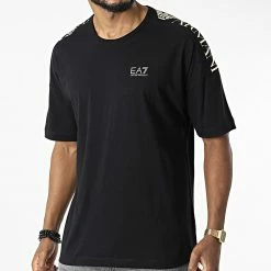 Acheter 😀 Tee 👕 Shirt 6LPT23-PJ7CZ Noir Doré de EA7 Emporio Armani ✨