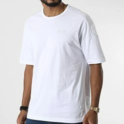 Sortie 🤩 Tee 👚 Shirt 6LPT23-PJ7CZ Blanc Argenté de EA7 Emporio Armani 💯