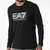 De gros 😀 Tee 👚 Shirt Manches Longues 6LPT64-PJ03Z Noir Argenté de EA7 Emporio Armani 😉