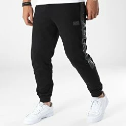 Nouveau 🧨 Pantalon Jogging A Bandes 6LPP76-PJ05Z Noir Iridescent Réfléchissant de EA7 Emporio Armani ✔️