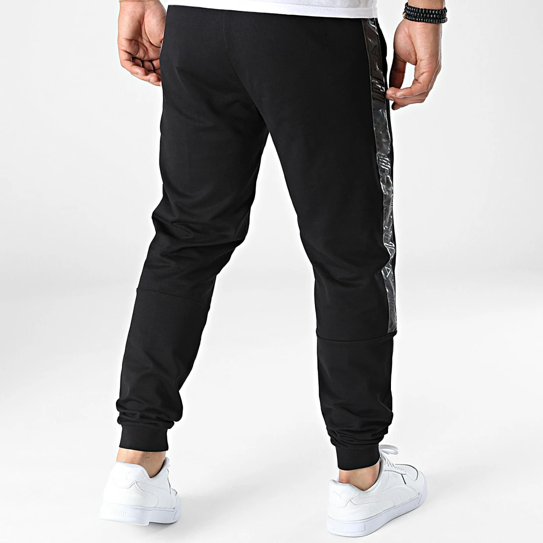 Nouveau 🧨 Pantalon Jogging A Bandes 6LPP76-PJ05Z Noir Iridescent Réfléchissant de EA7 Emporio Armani ✔️ – Image 4