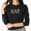Grosses soldes ⭐ Tee 👚 Shirt Manches Longues Femme 6LTT07-TJFKZ Noir de EA7 Emporio Armani ✔️