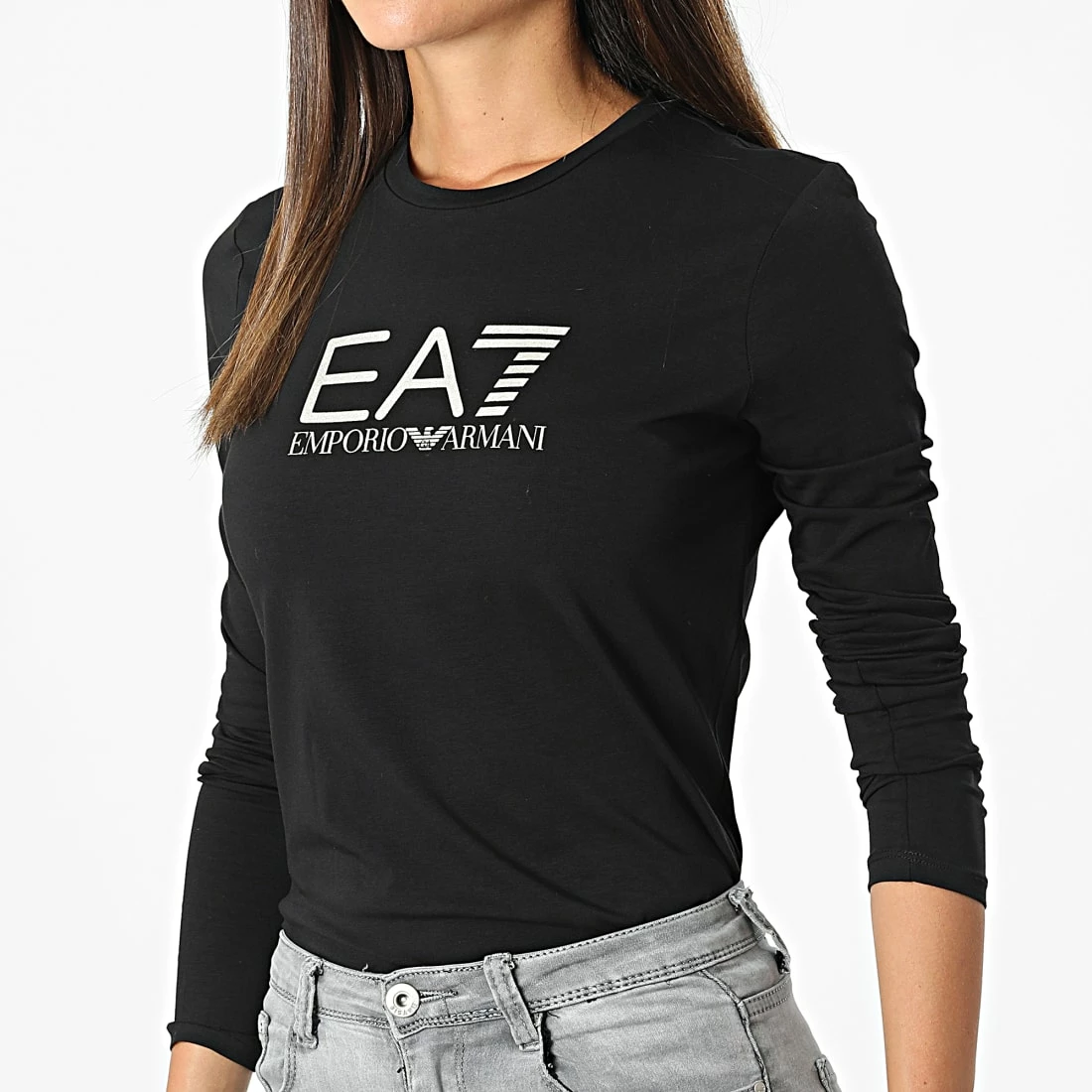 Grosses soldes ⭐ Tee 👚 Shirt Manches Longues Femme 6LTT07-TJFKZ Noir de EA7 Emporio Armani ✔️ – Image 3