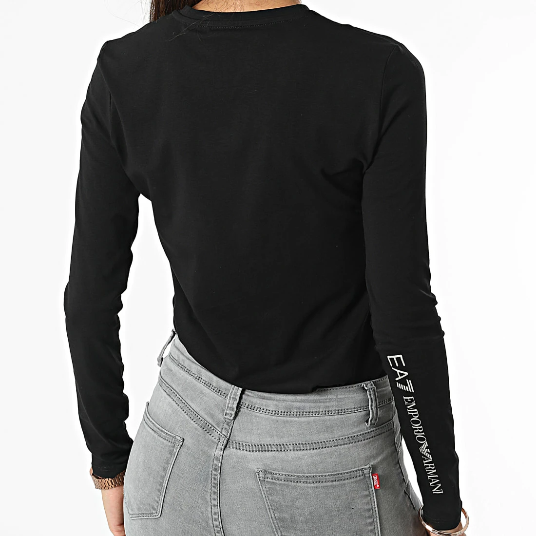 Grosses soldes ⭐ Tee 👚 Shirt Manches Longues Femme 6LTT07-TJFKZ Noir de EA7 Emporio Armani ✔️ – Image 4