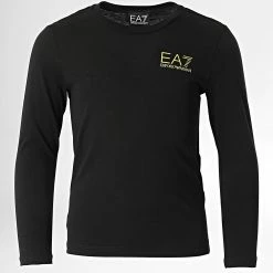 Meilleure vente 🔔 Tee 👚 Shirt Manches Longues Enfant 8NBT52 Noir de EA7 Emporio Armani ✔️