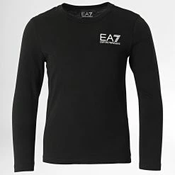 Offres 😉 Tee 👚 Shirt Manches Longues Enfant 8NBT52 Noir de EA7 Emporio Armani 🎁