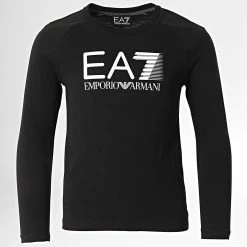 Acheter ⭐ Tee 👕 Shirt Manches Longues Enfant 6LBT54 Noir de EA7 Emporio Armani ✨