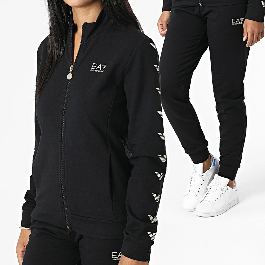 Tout neuf 😍 Ensemble De Survetement Femme 6LTV68 Noir Doré de EA7 Emporio Armani 🎁