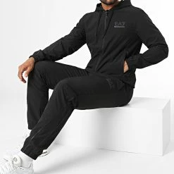 Bon marché 🔔 Ensemble Veste Zippée Capuche et Pantalon Jogging 6LPV01-PN6TZ Noir de EA7 Emporio Armani ⌛