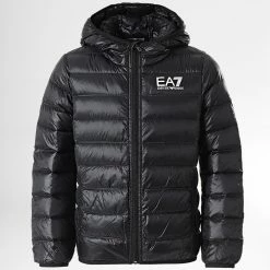 Bon marché ✨ Doudoune Capuche Enfant 8NBB05-BN29Z Noir de EA7 Emporio Armani 💯
