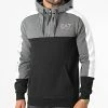 Bon marché 🎁 Sweat Zippé Capuche 6LPM15-PJ07Z Noir Gris Chiné Blanc Réfléchissant de EA7 Emporio Armani 🧨
