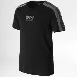 Vente flash ✨ Tee 👚 Shirt A Bandes Enfant 6LBT57-BJ02Z Noir de EA7 Emporio Armani 🛒