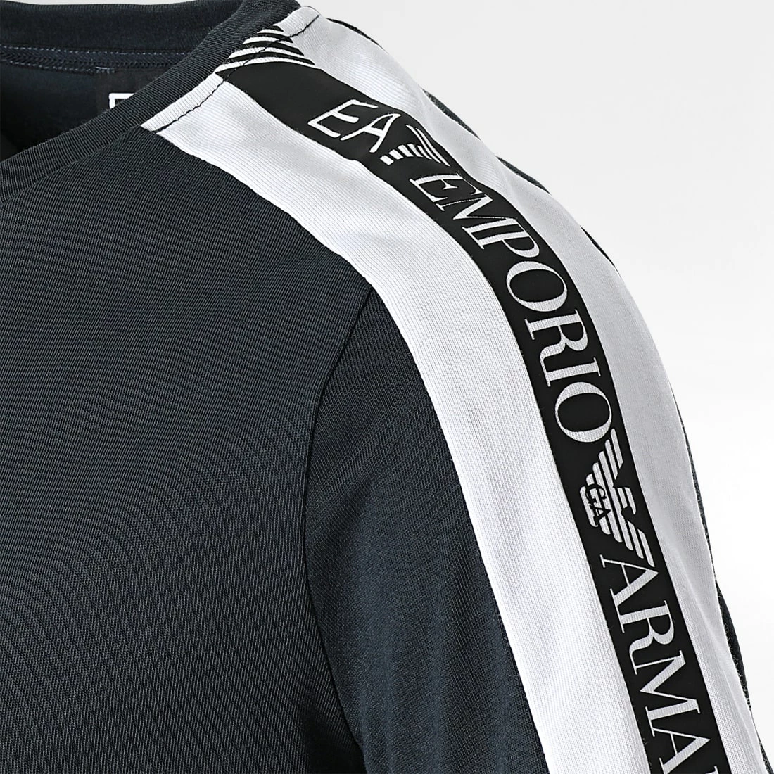 Offres 🔔 Tee 👕 Shirt A Bandes Enfant 6LBT57-BJ02Z Bleu Marine de EA7 Emporio Armani ✔️ – Image 2