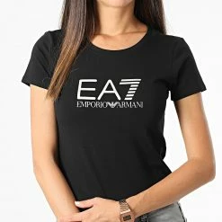 Coupon ✔️ Tee 👕 Shirt Femme 8NTT66-TJFKZ Noir de EA7 Emporio Armani 🤩