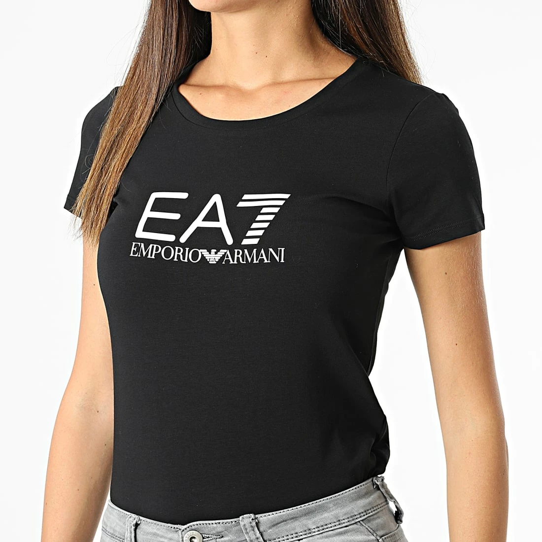 Grosses soldes 👍 Tee 👚 Shirt Femme 8NTT66-TJFKZ Noir de EA7 Emporio Armani 😉 – Image 3