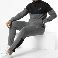 Le moins cher ⌛ Ensemble De Survetement 6LPV53 Gris Noir de EA7 Emporio Armani 🎉