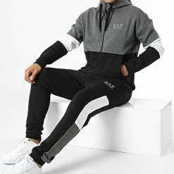 Acheter 🔥 Ensemble De Survetement 6LPV54 Gris Noir de EA7 Emporio Armani 👏