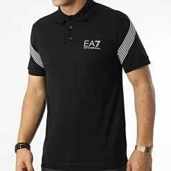 Nouveau 🧨 Polo Manches Courtes 6LPF06 Noir de EA7 Emporio Armani 🎁