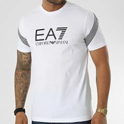 Bon marché 😍 Tee 👕 Shirt 6LPT03 Blanc de EA7 Emporio Armani 🔔
