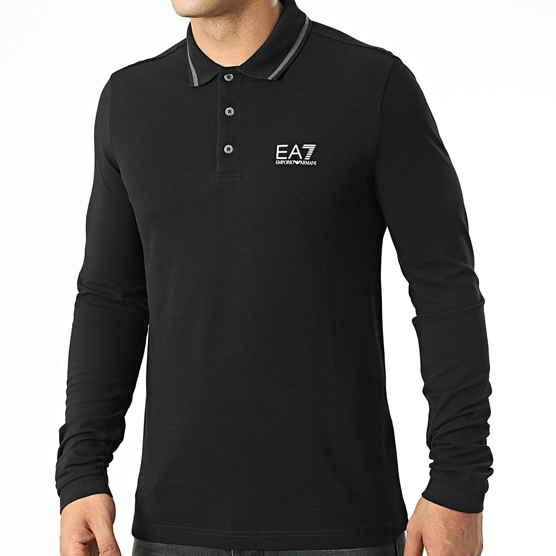 Meilleure vente 😉 Polo Manches Longues 8NPF07-PJ04Z Noir de EA7 Emporio Armani 🤩 – Image 3