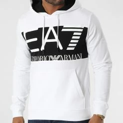 De gros 🧨 Sweat Capuche 6LPM52 Blanc de EA7 Emporio Armani ⌛