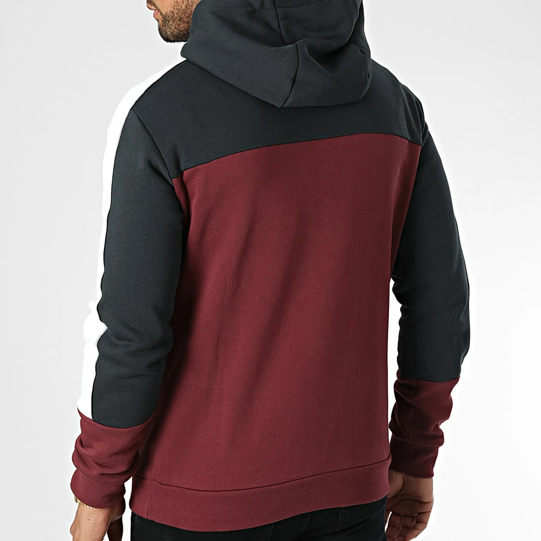 Top 10 🎁 Sweat Capuche A Bandes 6LPM15 Bordeaux Blanc de EA7 Emporio Armani ✔️ – Image 4