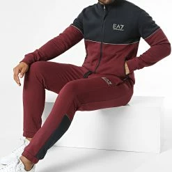 De gros ⭐ Ensemble De Survetement 6LPV53 Bordeaux Bleu Marine de EA7 Emporio Armani 👏