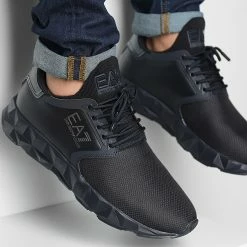 Vente flash 🔔 Baskets 👟 Sneakers X8X123-XK300 Blue Notte Shiny Blue de EA7 Emporio Armani 💯