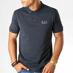 Sortie 😉 Polo Manches Courtes 8NPF04-PJM5Z Bleu Marine Argenté de EA7 Emporio Armani ❤️