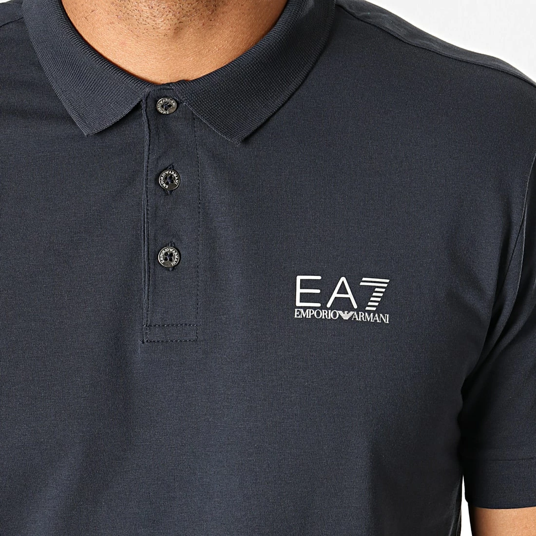 Sortie đ Polo Manches Courtes 8NPF04-PJM5Z Bleu Marine Argenté de EA7 Emporio Armani â€ïž â Image 3