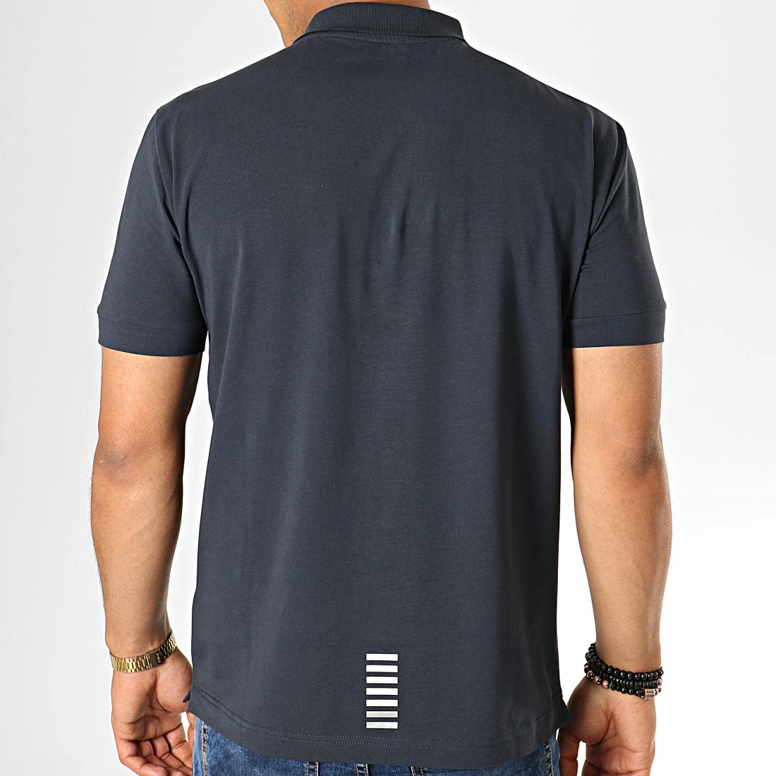 Sortie đ Polo Manches Courtes 8NPF04-PJM5Z Bleu Marine Argenté de EA7 Emporio Armani â€ïž â Image 5