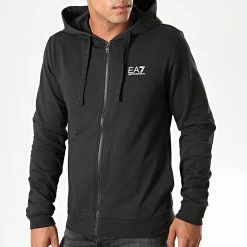 Top 10 ✨ Sweat Zippé Capuche 8NPM03-PJ05Z Noir Blanc de EA7 Emporio Armani 🔔