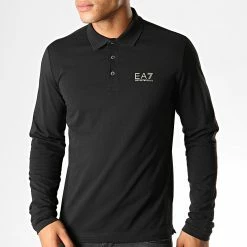 Tout neuf ⭐ Polo Manches Longues 8NPF05-PJM5Z Noir Doré de EA7 Emporio Armani 👏