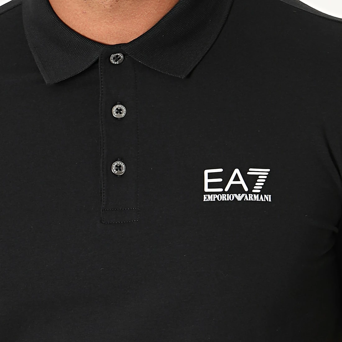 Remise 👍 Polo Manches Courtes 8NPF04-PJM5Z Noir Blanc de EA7 Emporio Armani 🛒 – Image 3