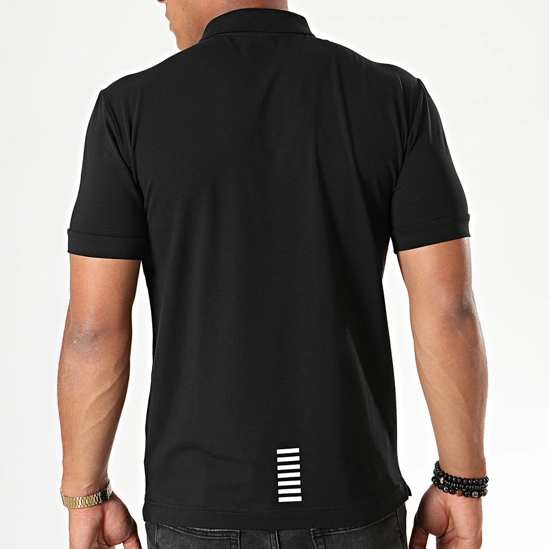 Remise 👍 Polo Manches Courtes 8NPF04-PJM5Z Noir Blanc de EA7 Emporio Armani 🛒 – Image 5