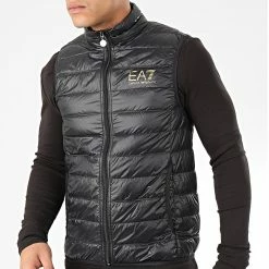 Le moins cher 😍 Doudoune Sans Manches 8NPQ01-PN29Z Noir Doré de EA7 Emporio Armani 🥰
