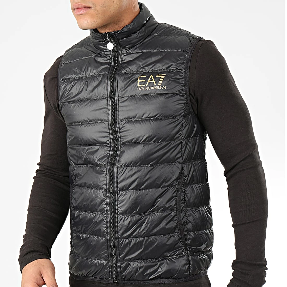 Le moins cher 😍 Doudoune Sans Manches 8NPQ01-PN29Z Noir Doré de EA7 Emporio Armani 🥰