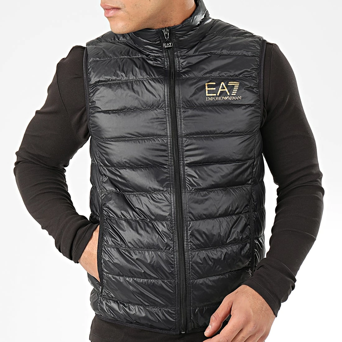 Le moins cher 😍 Doudoune Sans Manches 8NPQ01-PN29Z Noir Doré de EA7 Emporio Armani 🥰 – Image 3