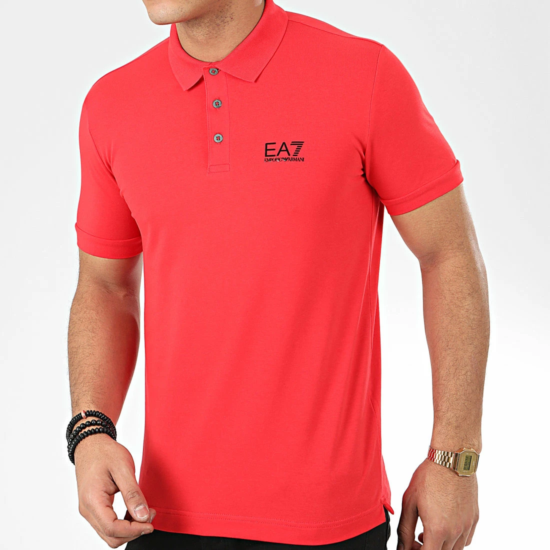 Meilleure vente 😀 Polo Manches Courtes 8NPF04-PJM5Z Rouge de EA7 Emporio Armani 🔥
