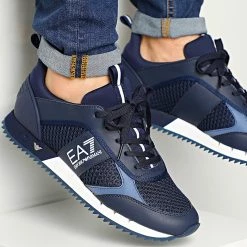 Remise ✨ Baskets X8X027-XK050 Navy White de EA7 Emporio Armani 🎁